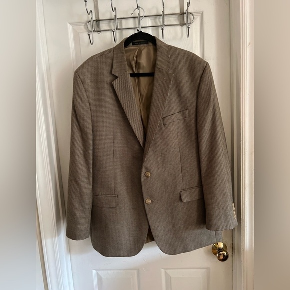 Lauren Ralph Lauren Other - ralph lauren sport coat 46r Brow Euc Blue Houndstooth Rayon Poly Casual Workwear